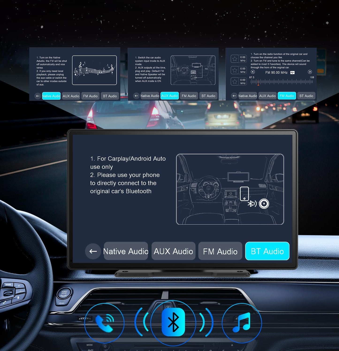 9' Wireless Carplay Android Auto