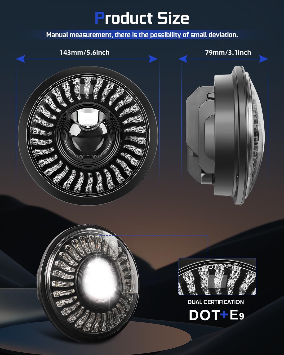 Anti-glare 5.75' LED Headlights