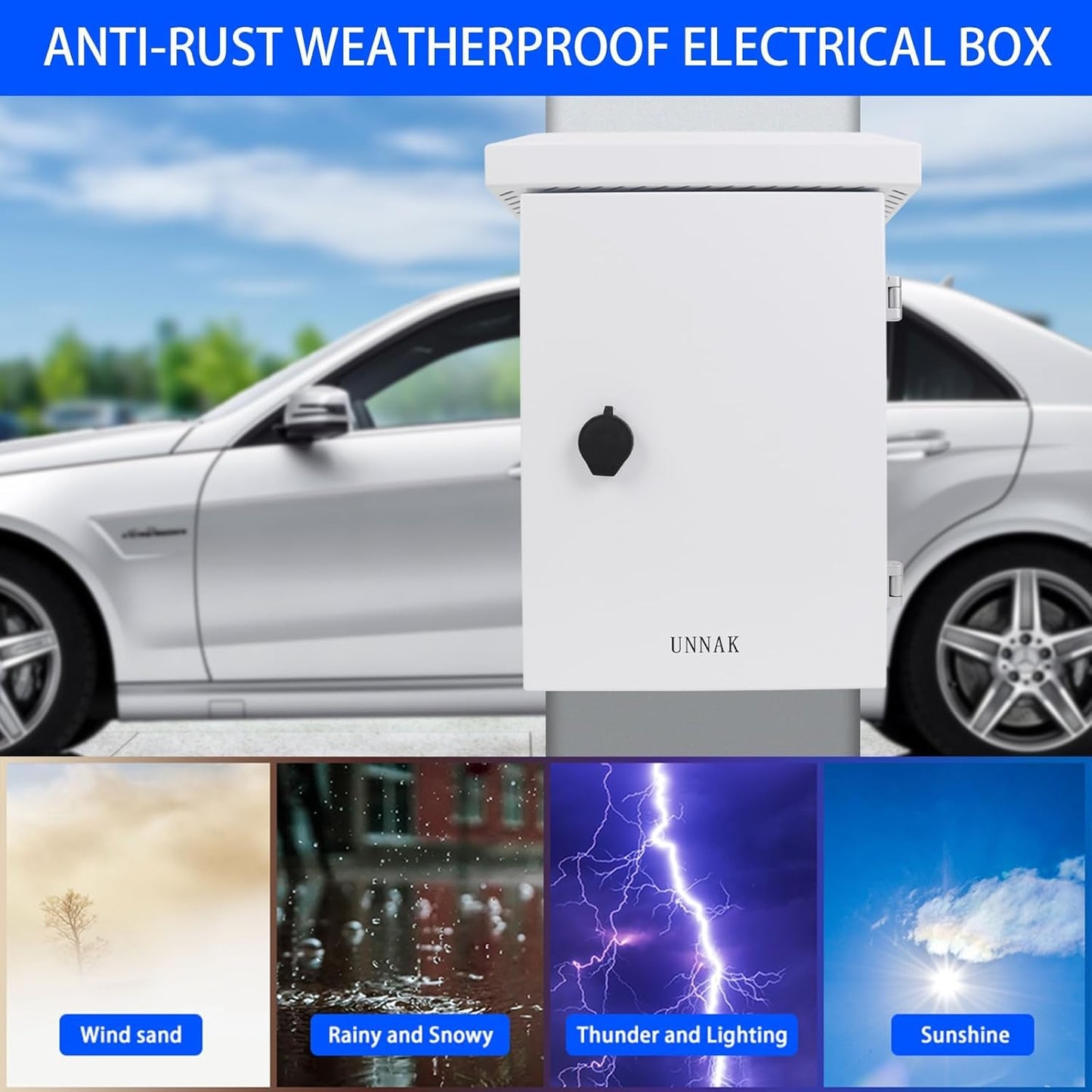 Outdoor Electrical Equipment Enclosure Box - 19.7x15.7x11.8" Outdoor Network Weatherproof Exterior Box Ventilated Enclosure hinged Outdoor