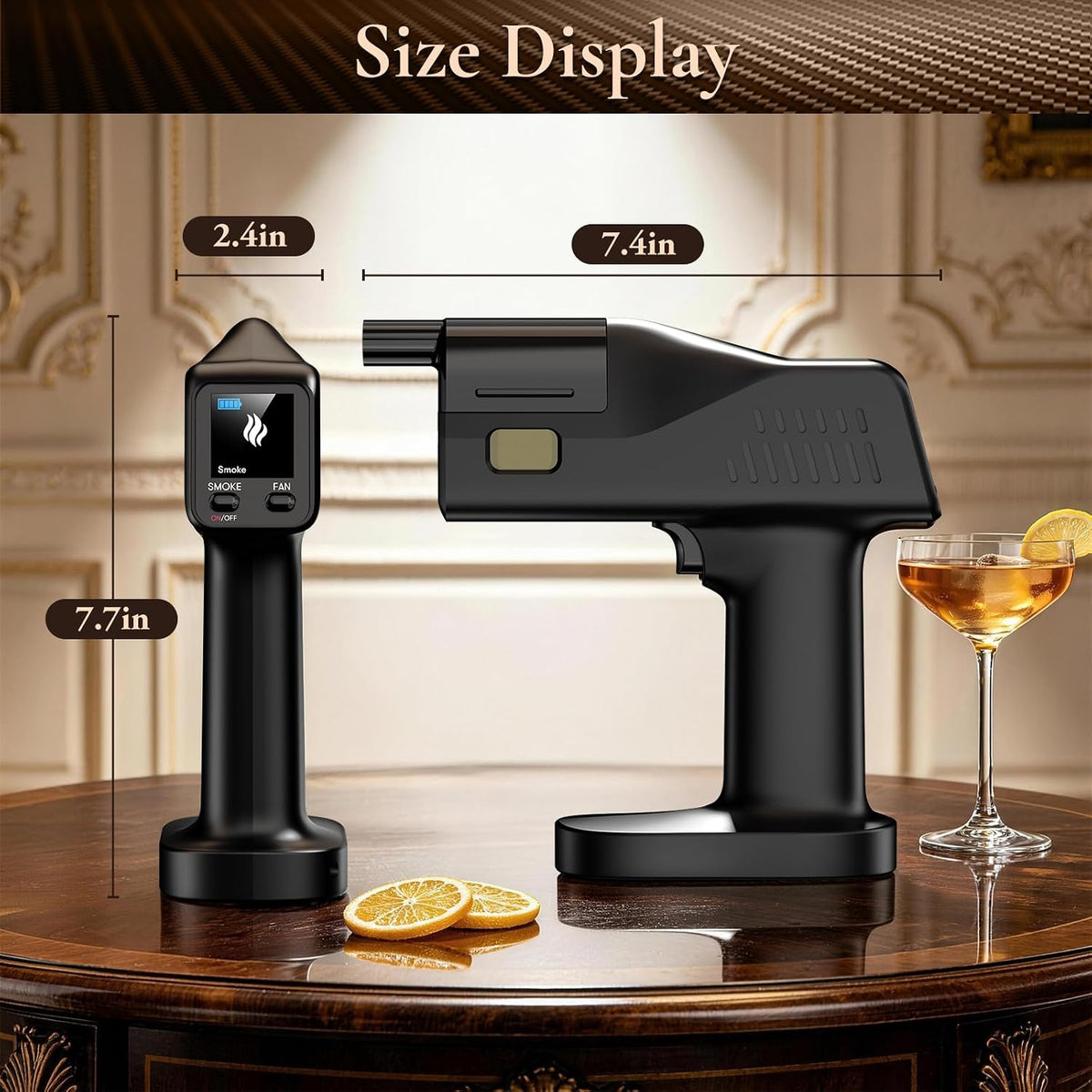 Cocktail Smoke Bubble Gun, Edible Bubbles & 4 Oils, Bartender Gift