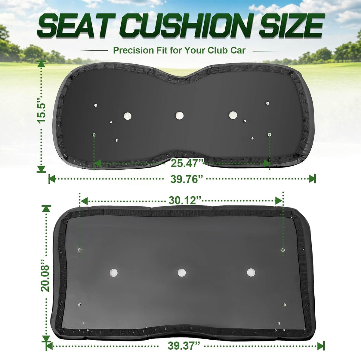 NOKINS Golf Cart Seat & Waterproof Cover for EZGO TXT 1994-Up/RXV 2008-Up
