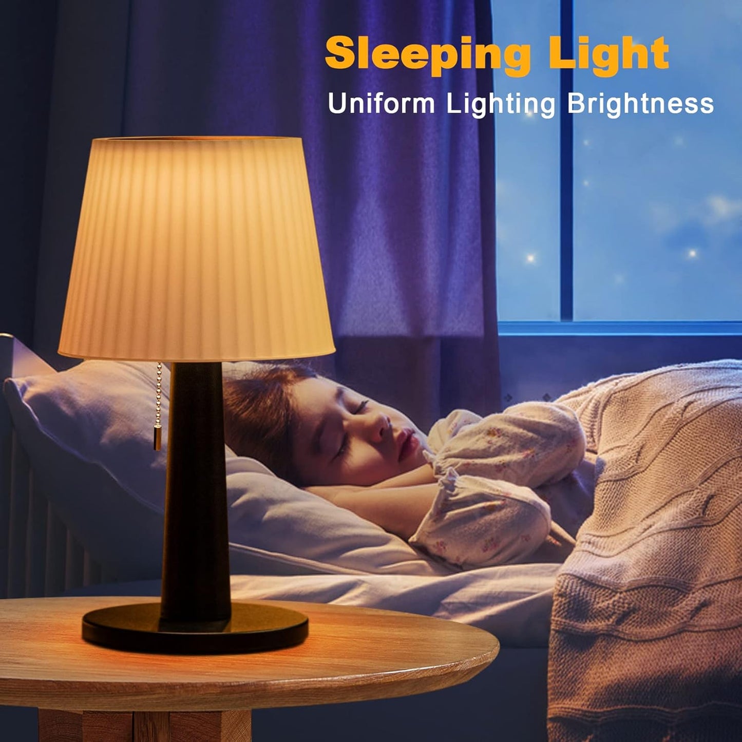 Tryme Solar Table Lamp with 2 Charging Ways Outdoor Lights with Rechargeable Battery 3 Way Dimmable by Pull Chain Bedside Nightstand Lamps for Home