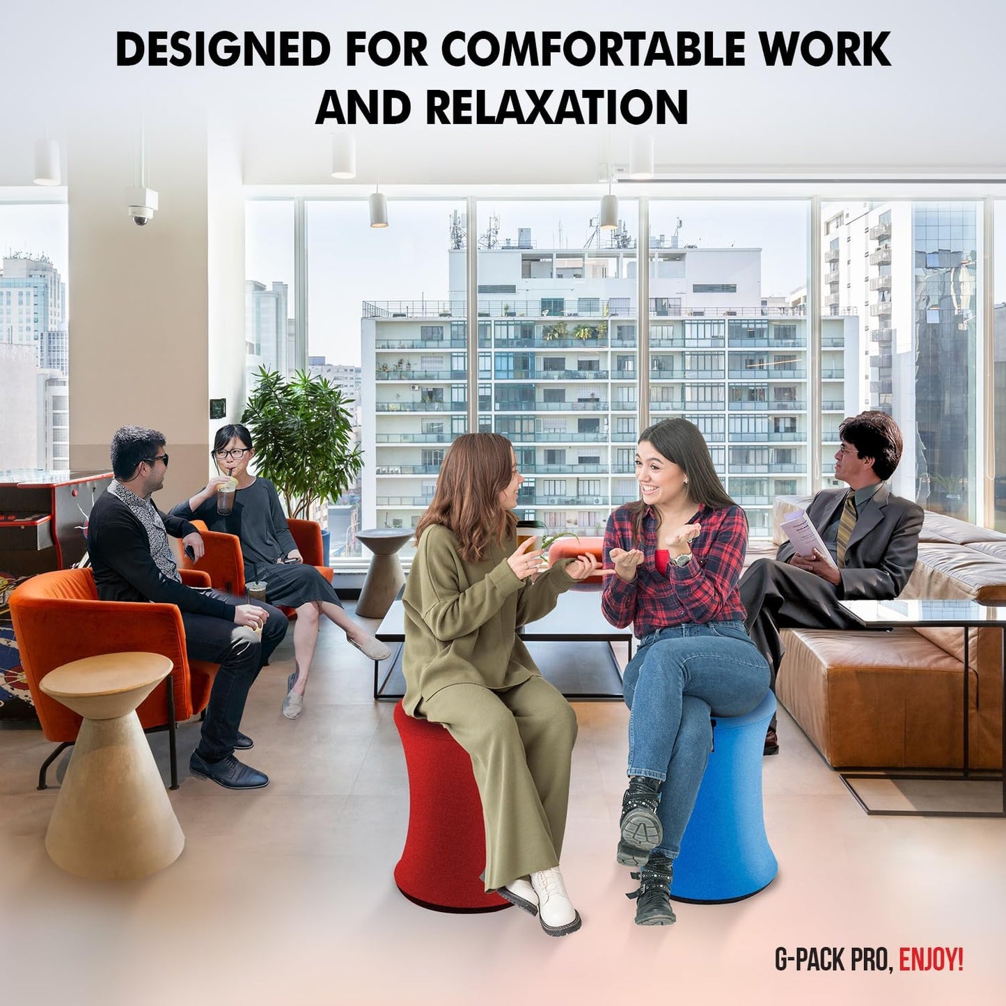 Wobble Stool - Improves Focus Posture - Movable Height Adjustable Stool Active Sitting Balance - Swivel and Non-Slip Base Adults Kids - Ergonomic