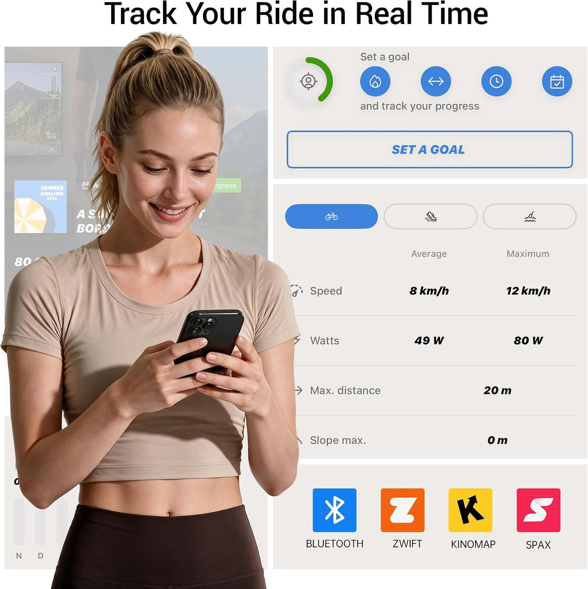 CURSOR FITNESS Magnetic Exercise Bike,Workout bike for home with 0-100 Adjustable Resistance & App Connectivity