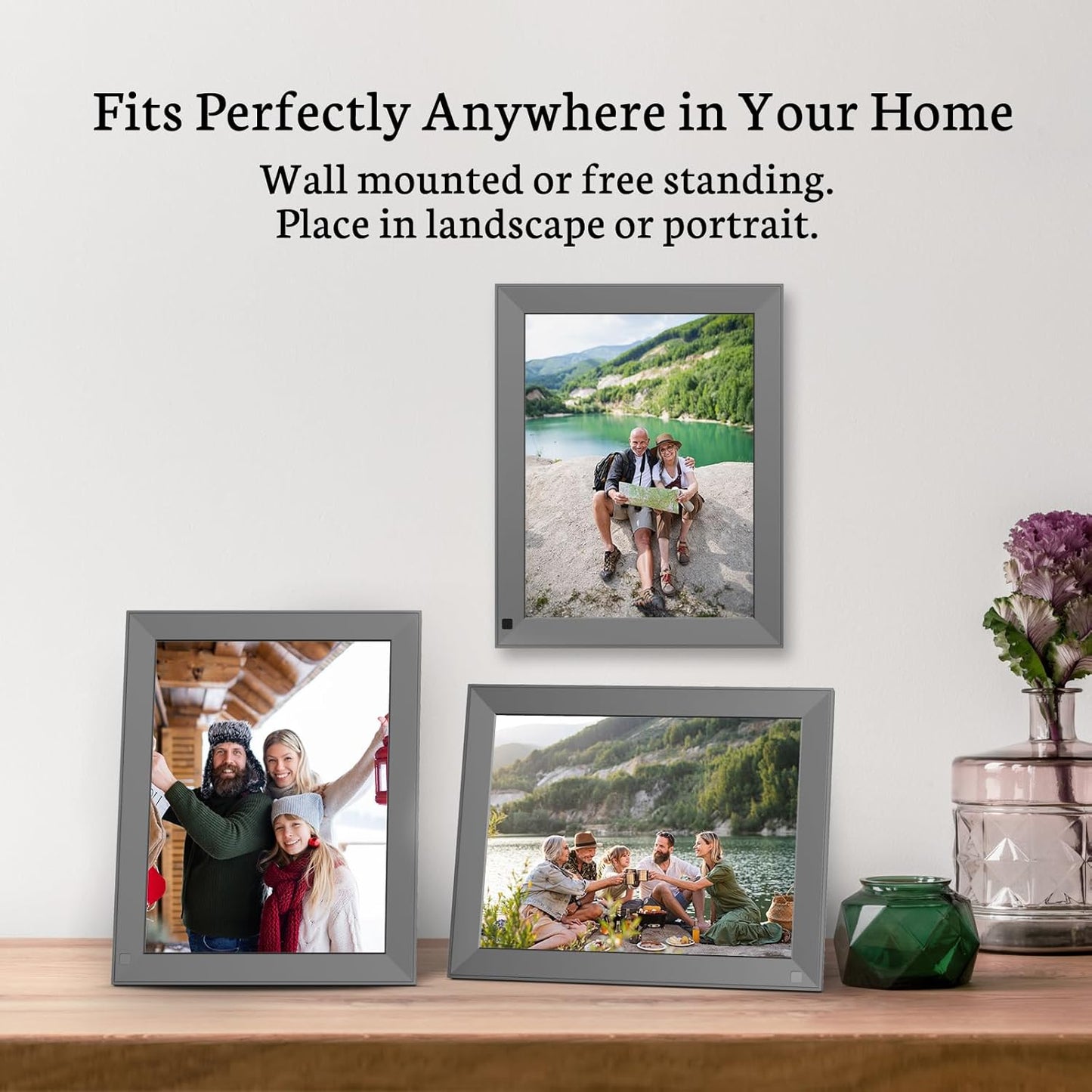 Smart 10 Inch Digital Picture Frame with IPS Touch Screen, 2K Ultra-Clear Display, Calendar, weather, sharing functions