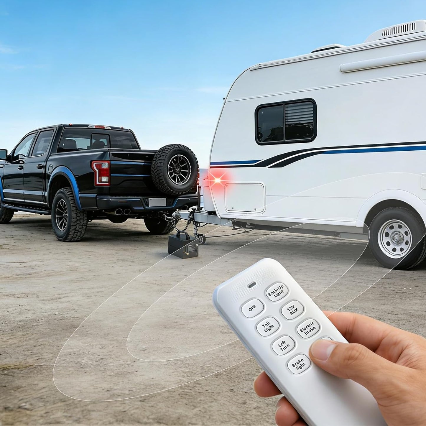 Trailer Light & Electric Brake Tester with 12V 10Ah Battery, Tests 7-Spade, 6-Round and 4/5-Flat Pin Type Trailer Harnesses, Bluetooth App Connection Remote Operation, IP68 Waterproof Case 7-Way Flat (Spade)