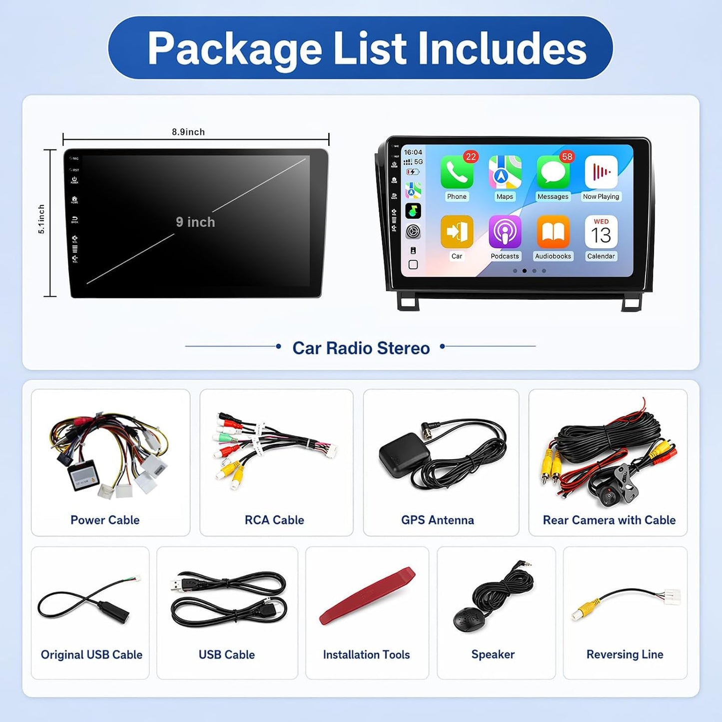 5G-WiFi6 (4Core 64G ROM) Car Radio Stereo for Toyota Tundra 2007-2013 Sequoia 2008-2018,10 inch Touch Screen Head Unit with Wireless Carplay Android Auto GPS Bluetooth SWC FM Mirror Link Backup Camera