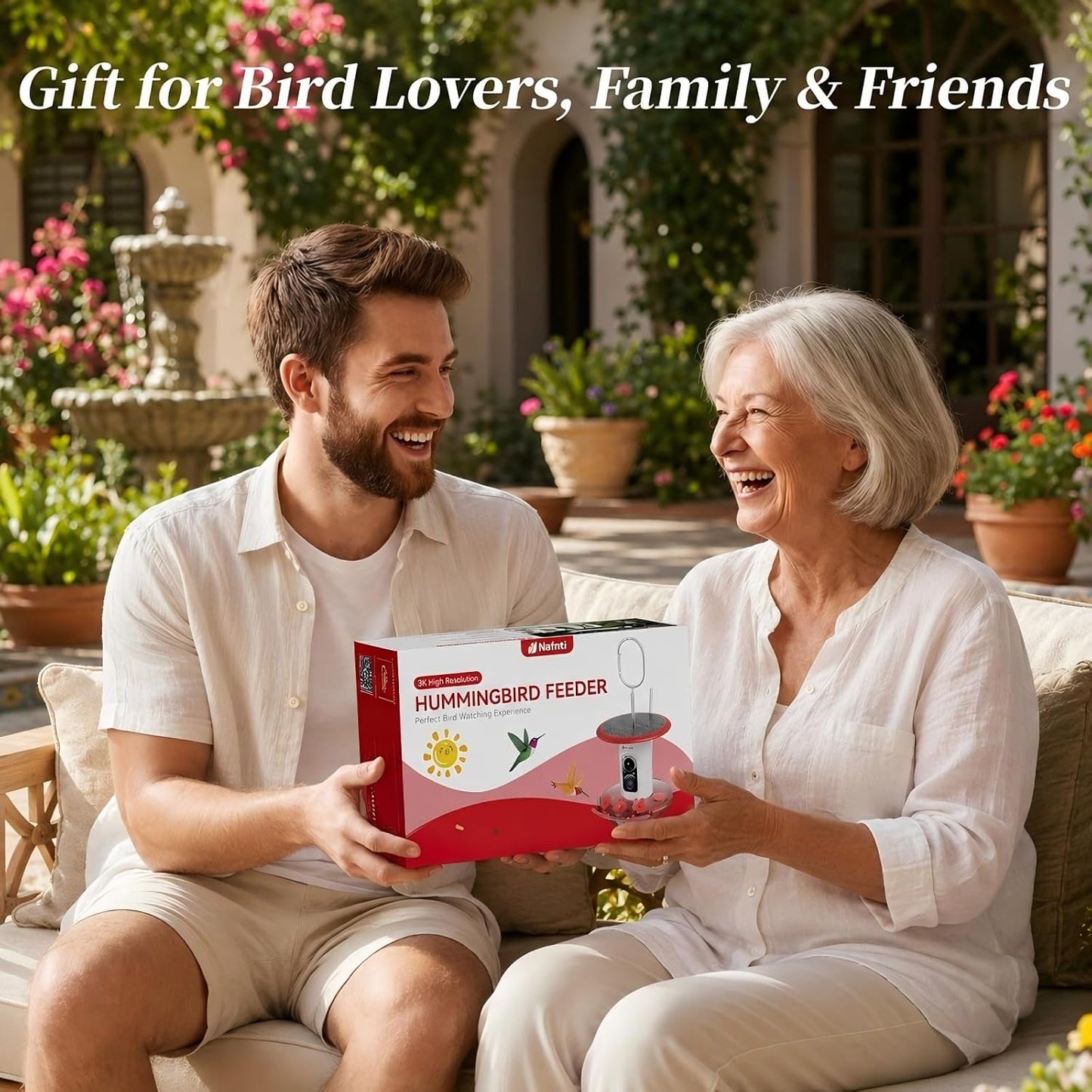 Smart Hummingbird Feeder with Camera 5g WiFi- 3K HD Video Live, Leakproof & Bee Proof, AI Identify Instant Notification, Solar Powered Humming Bird Camera Feeder, Mom Birthday Gifts