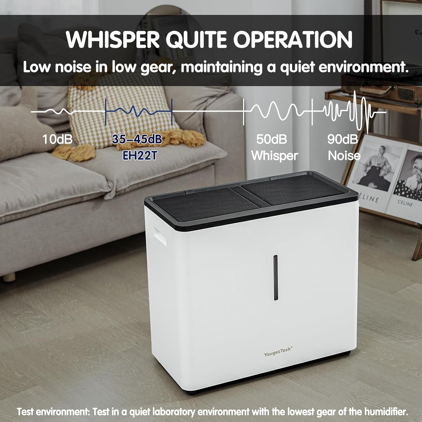Evaporative Humidifiers for Large Living Space, 14.5 L(3.9 Gal) Tank Whole Room Humidifier, 60 W Cool No Mist Humidifiers, 7 Speed, MAX Output 3000