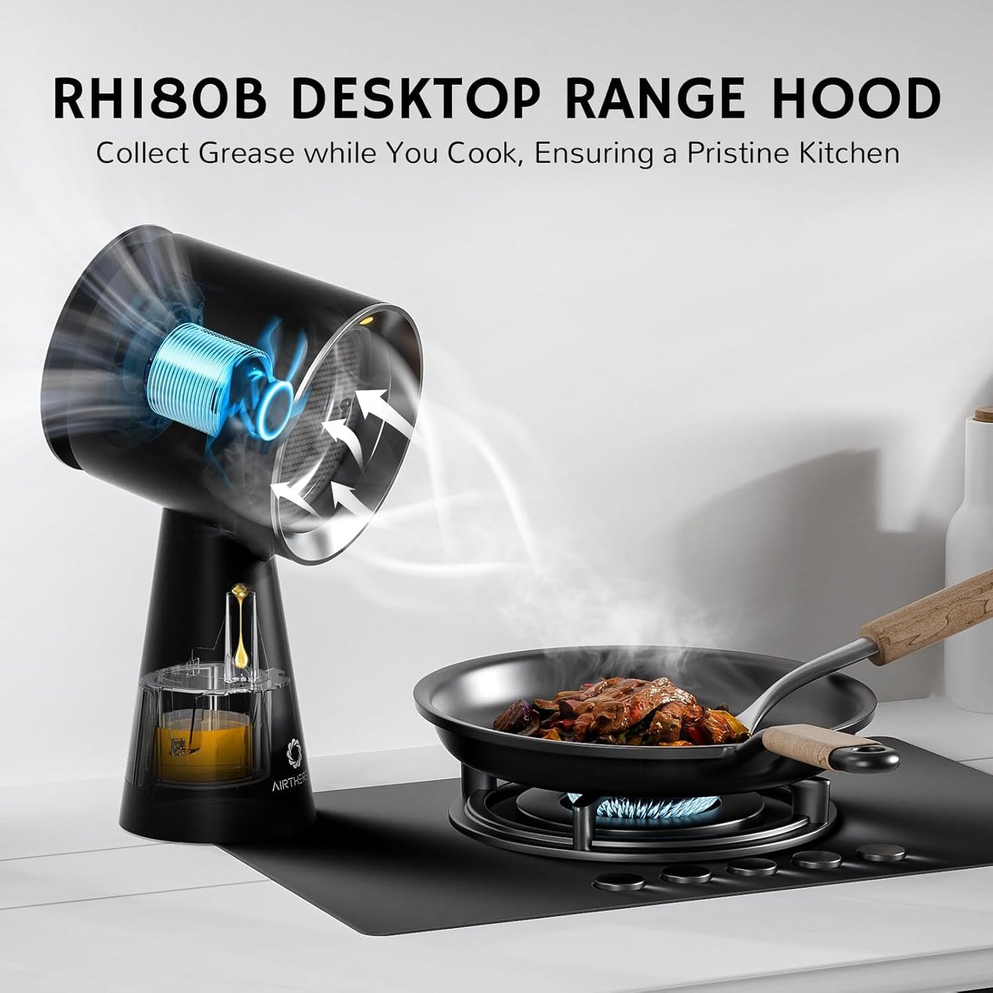 Airthereal Rechargable Portable Range Hood, Desktop Range Hood with Battery Powered