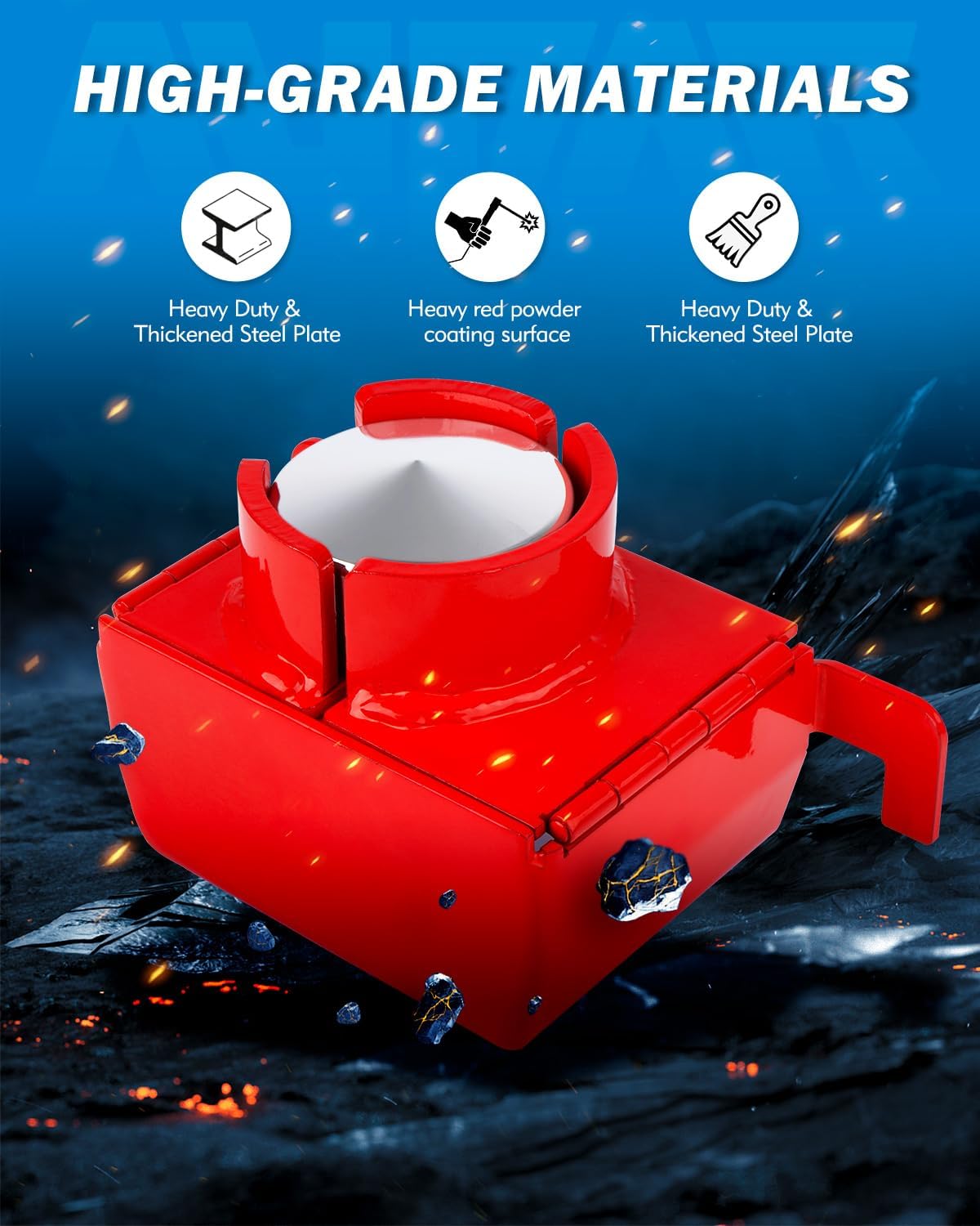 Red Anti-Theft, Heavy-Duty Steel Trailer Hitch Lock for
2 5/16-Inch Coupler
