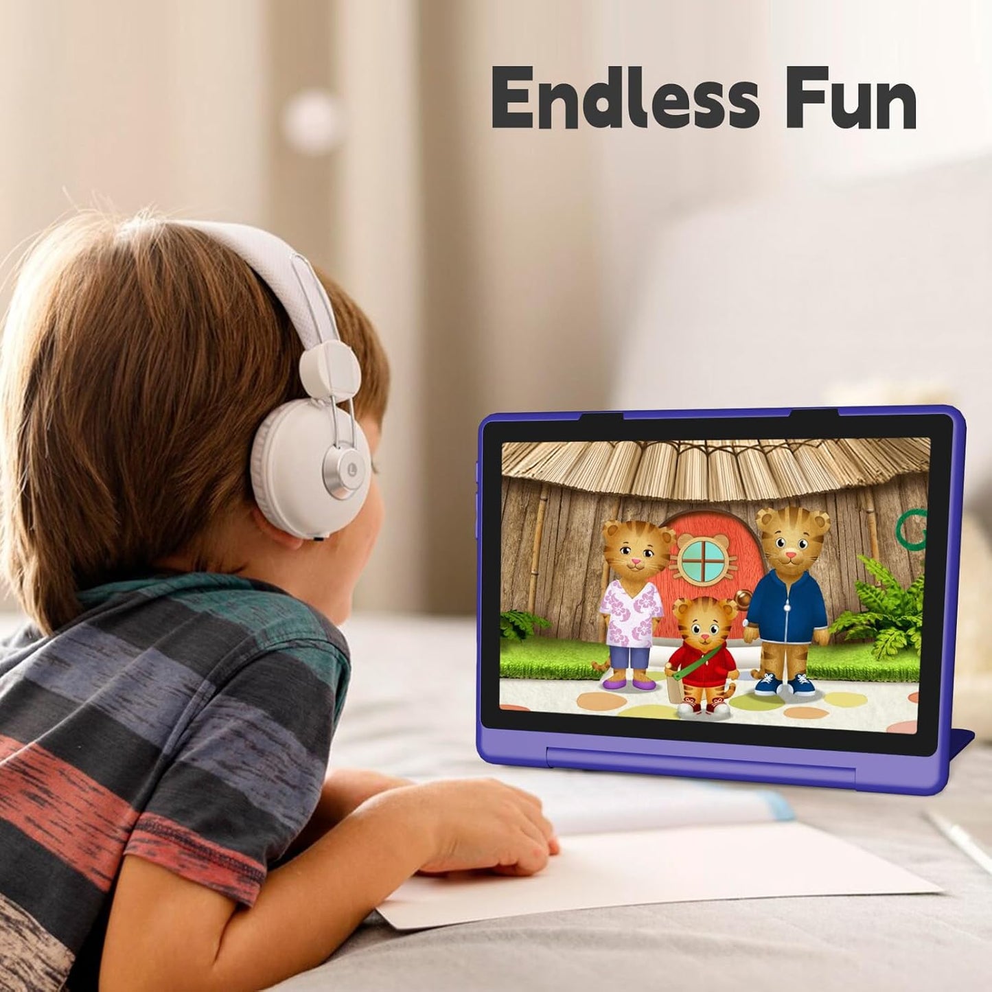 VNEIMQN 10 Inch Kids Tablet, | Age 3-12 | 10.1" Full HD Screen 1080P | 128GB ROM, 8GB RAM, 8-Core CPU | 5MP +13MP Camera | Big Battery | Parental