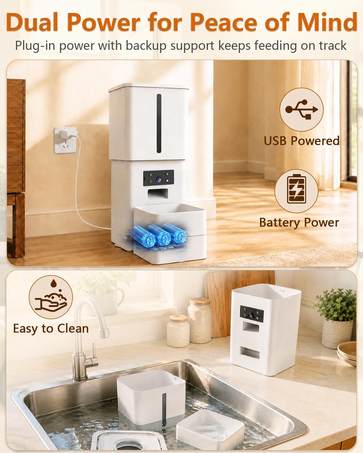 15L Automatic Dog Feeder Large Breed: 63 Cup Capacity for Kibble up to 22mm