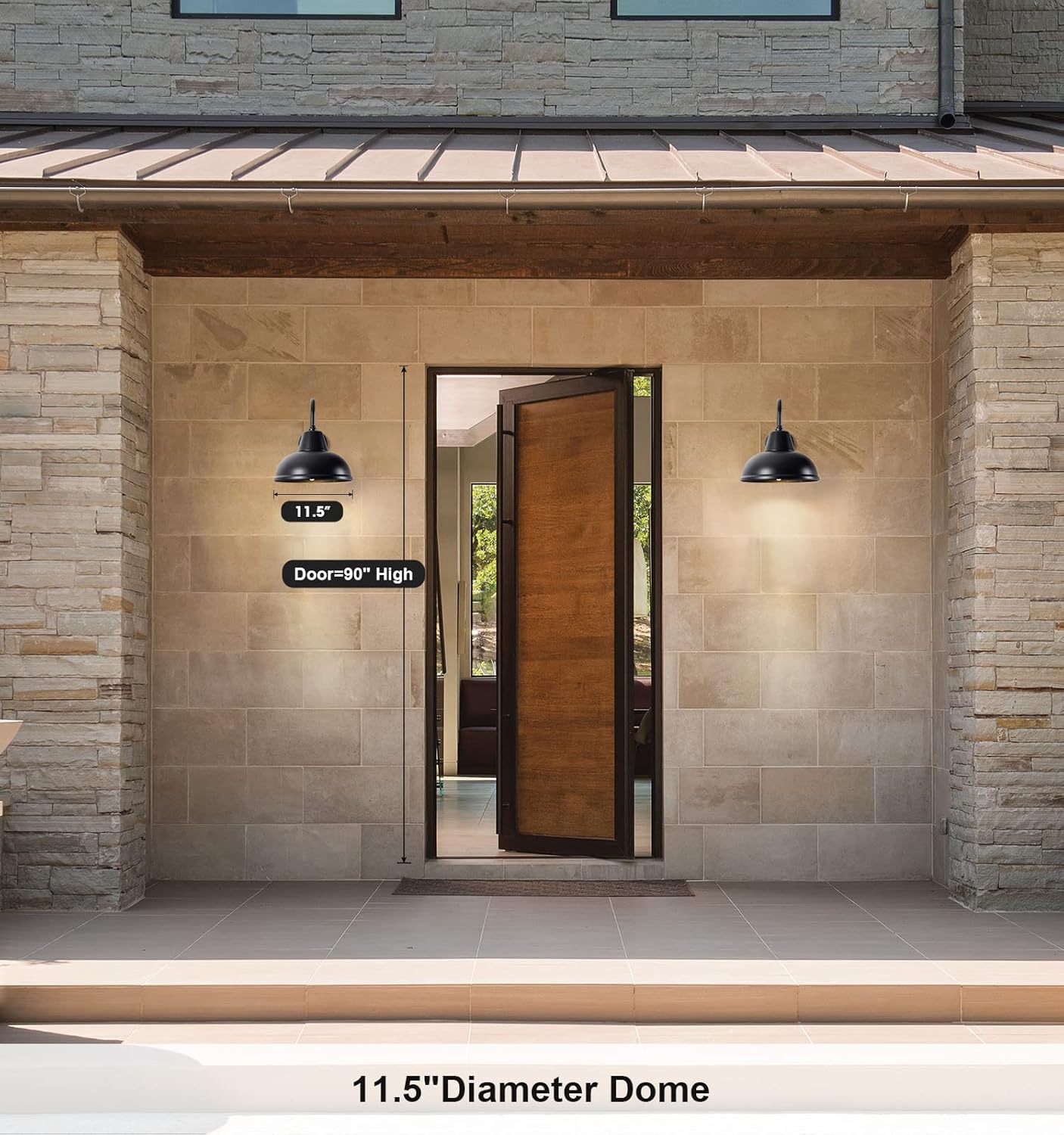 FORMAIMI Barn Light Wall Sconce- Outdoor/Indoor Gooseneck Farmhouse Wall Mount Vintage Lighting Fixture Black Exterior for Front Door,Garage, Porch,
