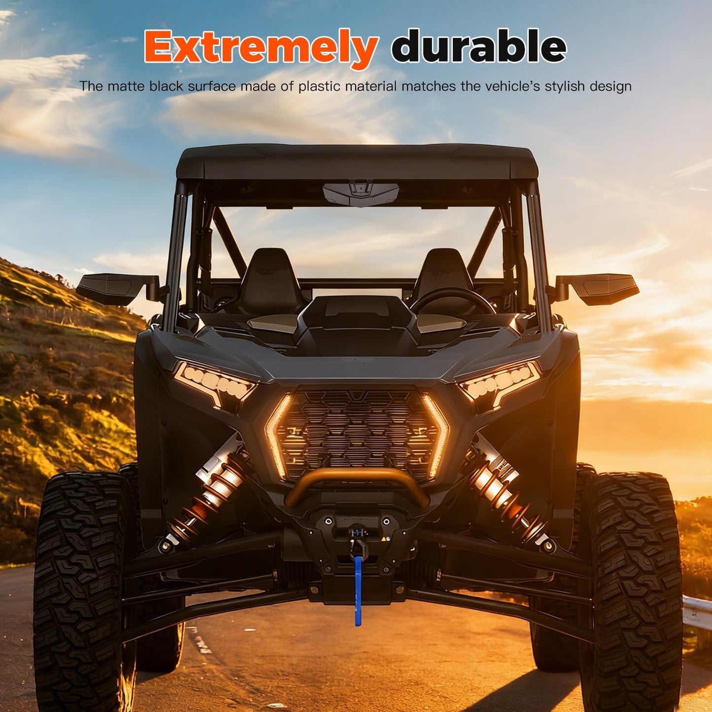 Folding Side Mirrors Adjustable Center Rearview Mirror Kit for Polaris RZR XP 1000 Sport/Ultimate/Premium 2024 2025 2026 Accessories