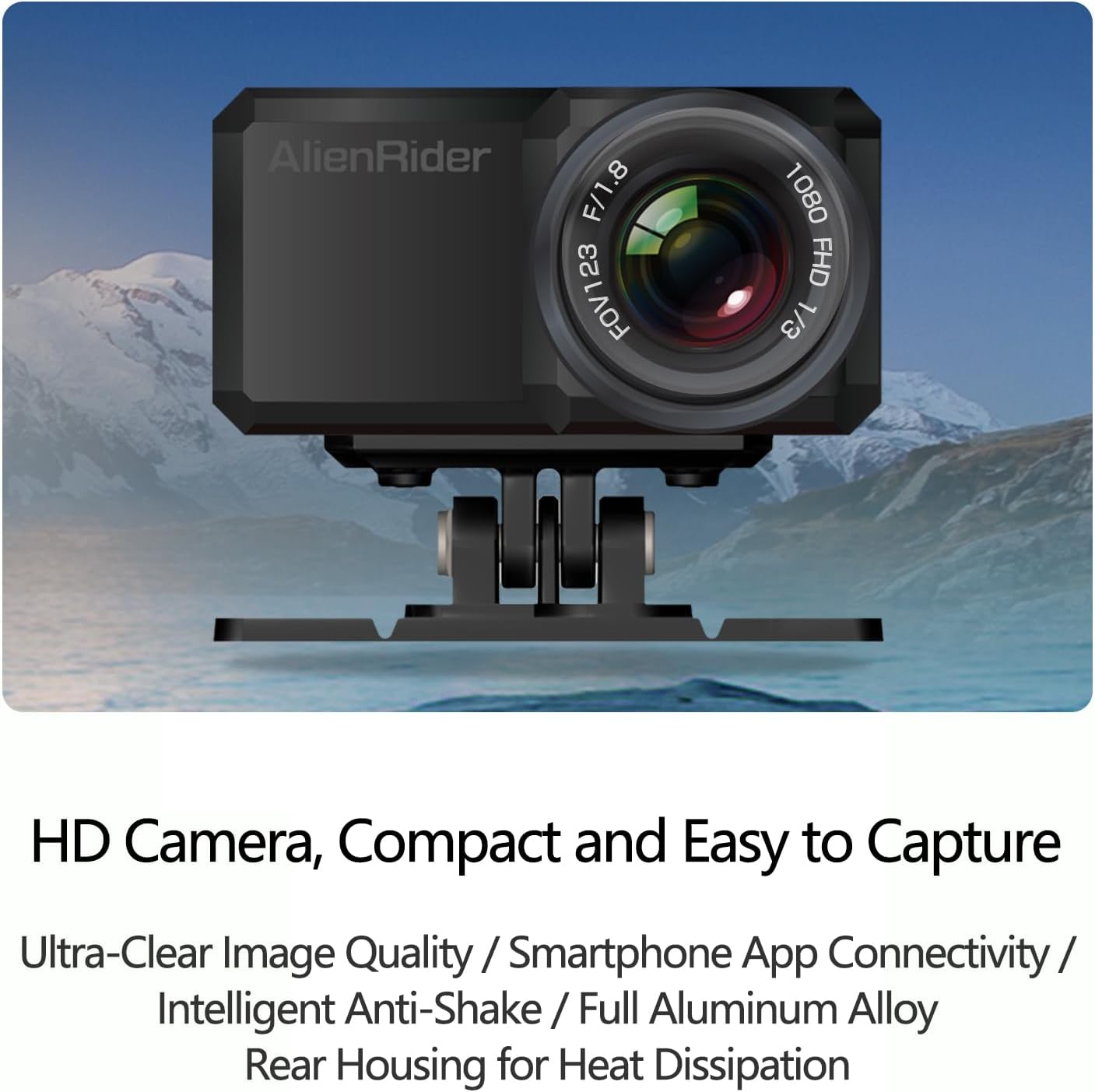 AlienRider M11 Motorcycle Dash Cam with High-Definition Image Stabilization (M11-USB)