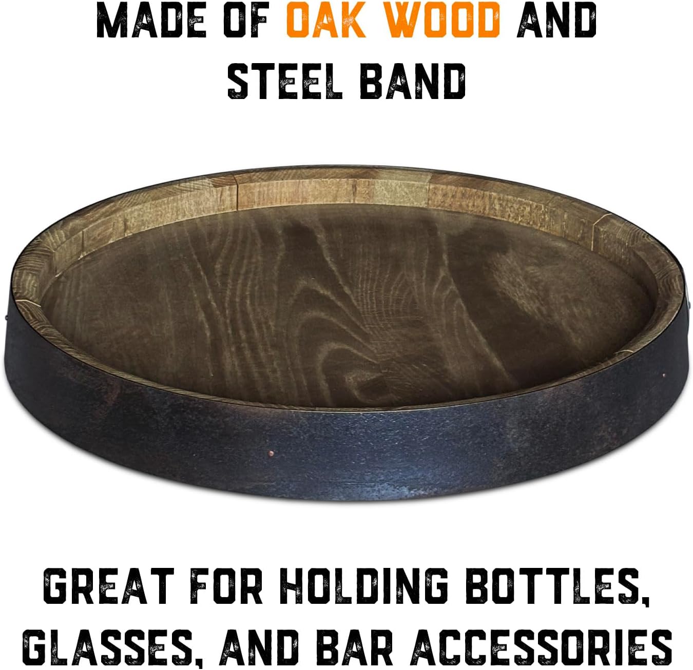 Aged & Charred 16' Barrel Top Whiskey Display Stand
