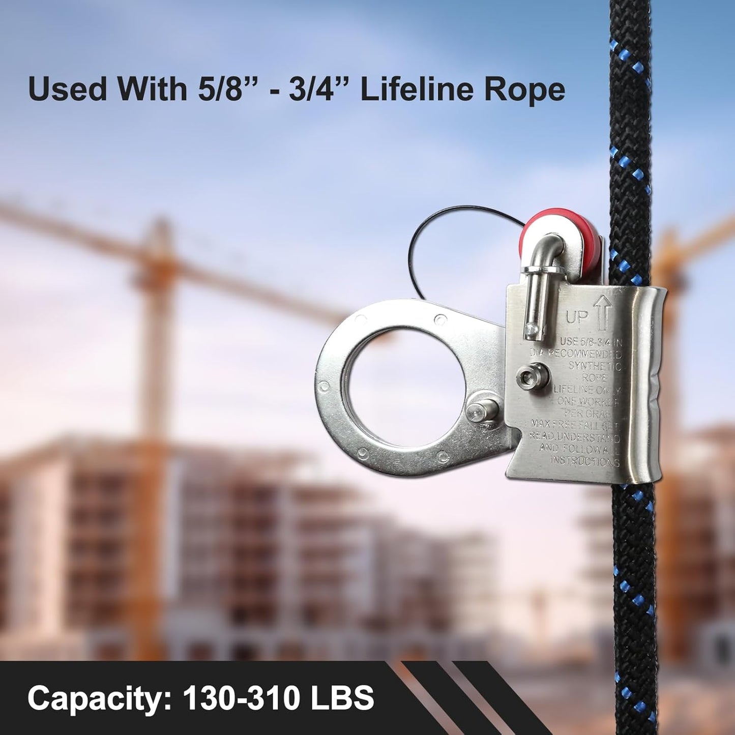 Fall Arrest Fall Protection Automatic Energy Absorbing Rope Grab,Used with 5/8' - 3/4' Comply to ANSI/OSHA