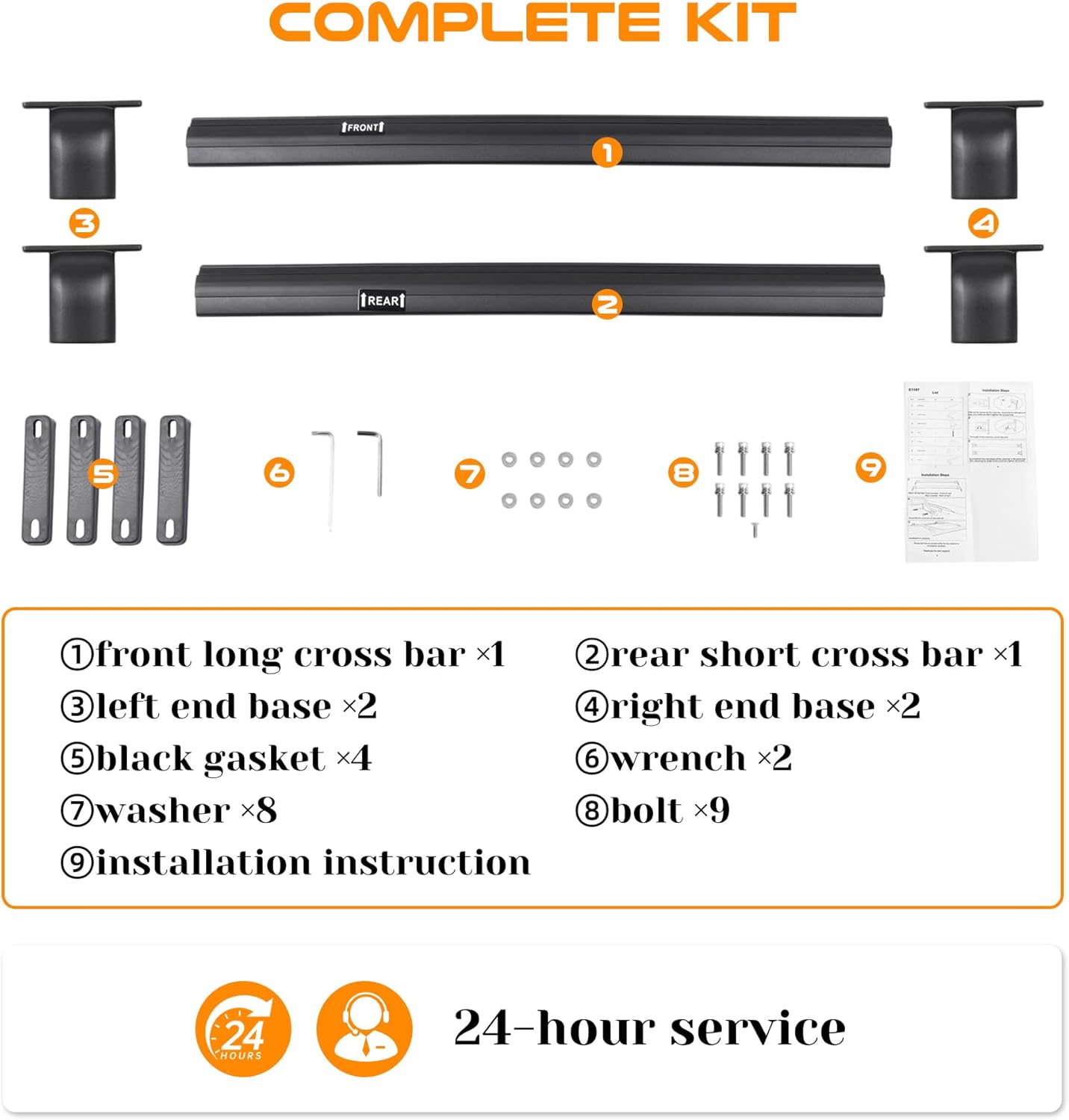 Snailfly Roof Rack Cross Bars Fit for 2024-2026 Chevy Chevrolet Trax with Side Rails (LT / 2RS / ACTIV), Easy Install & Disassemble 220 lbs Aluminum Crossbars Cargo Carrier for Bike Kayak Skis