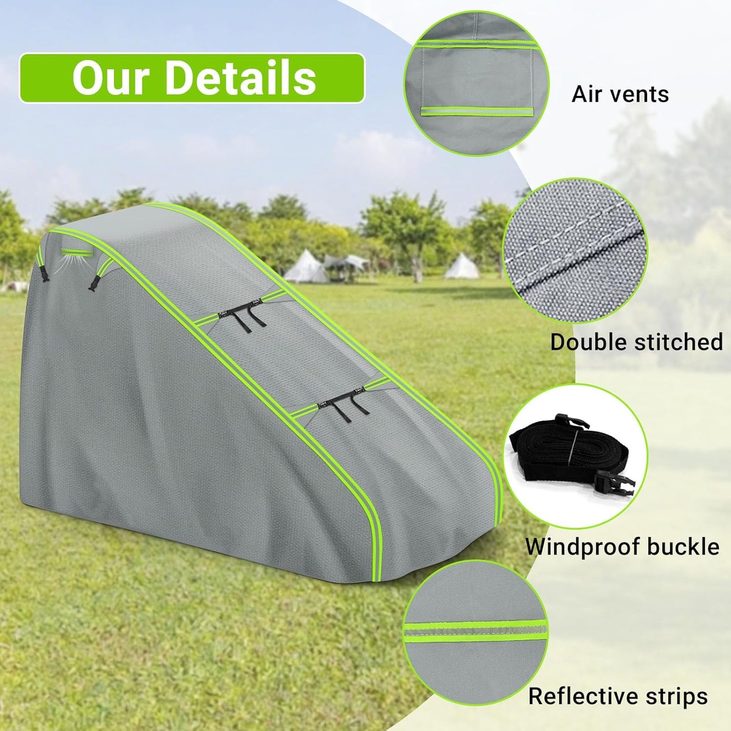 900D Mini Skid Steer Loader Cover, Heavy Duty Waterproof Windproof UV Protection Track Loader Cover, Fits Bobcat John Deere Kubota Caterpillar Case New Holland JCB, 110 * 43 * 58 inch