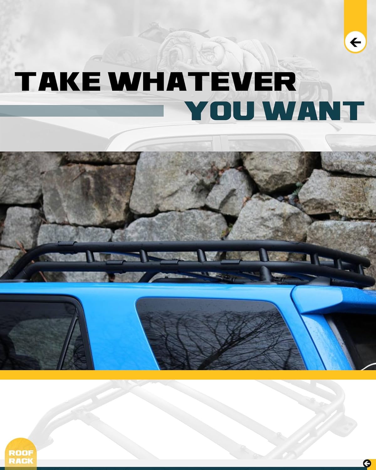 Heavy Duty Roof Rack Basket Fit for Toyota 4Runner 2010-2024