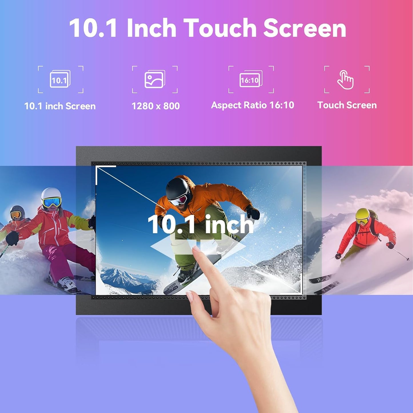 10.1 Inch Smart Digital HD Touch Screen Picture Frame WiFi, 16GB Storage 1280x800