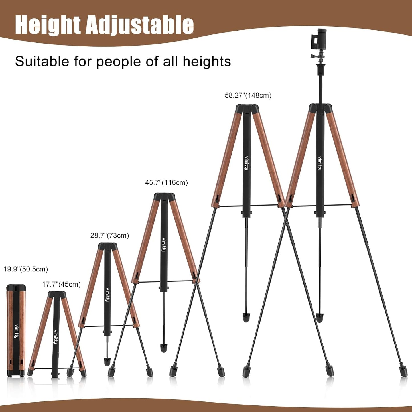 Easel Stand,Easel for Painting,Easel Stand for Sign Adjustable Height from 17.7"to 58.3" with Carrying Bag and Phon