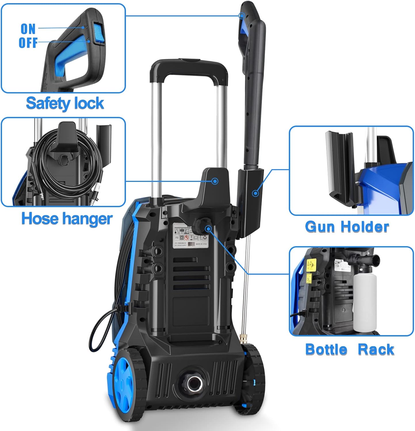 Pressure Washer for Floor Cleaning - Electric High Pressure Washer, Cleans Cars and Patios