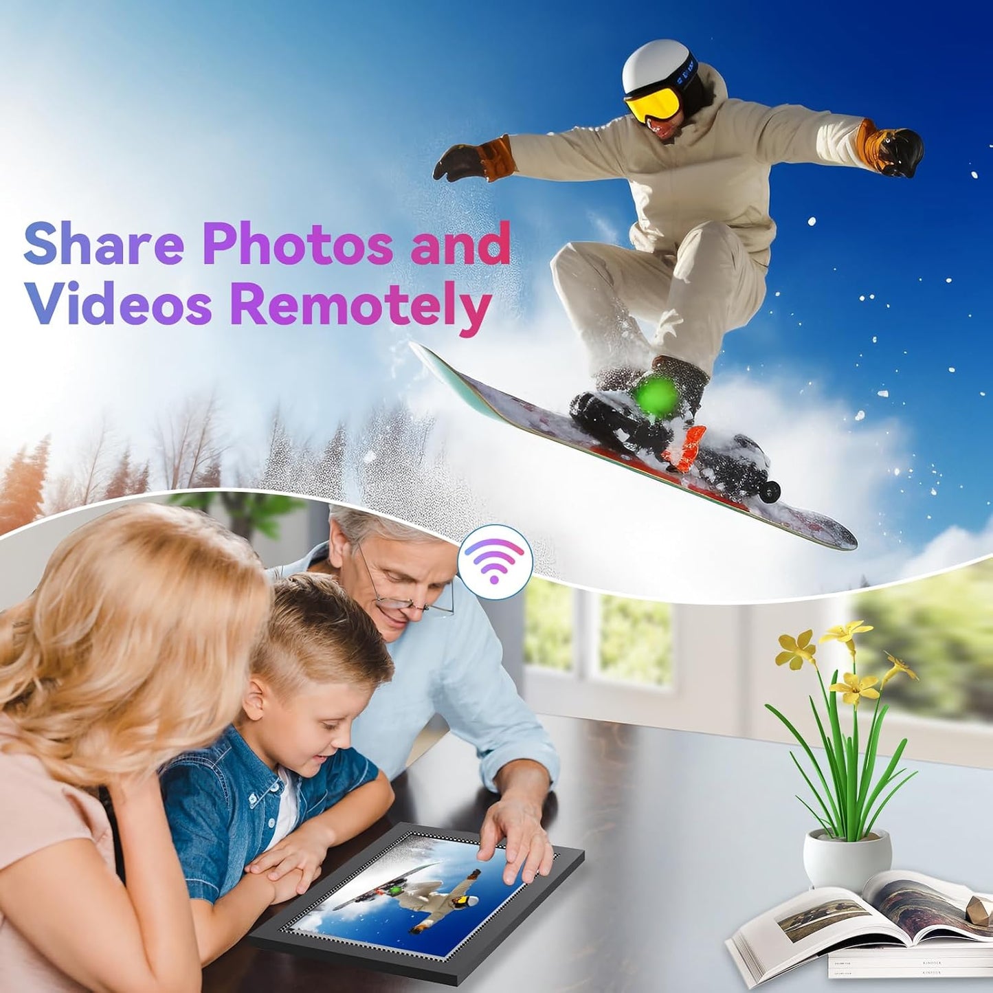 10.1 Inch Smart Digital HD Touch Screen Picture Frame WiFi, 16GB Storage 1280x800