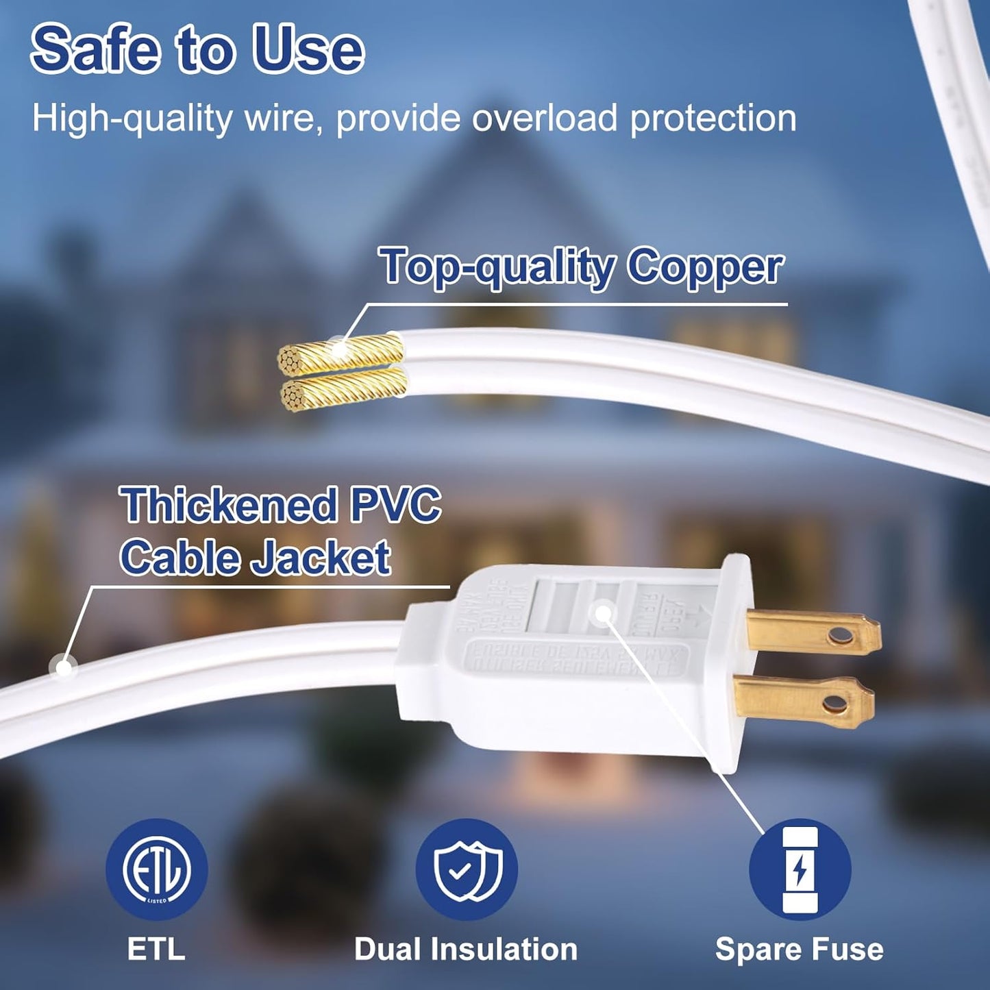 Brightever Permanent Outdoor Lights, Upgraded Warm White Outdoor Lights 100FT with 72 LED Lighting, IP65 Waterproof Ea