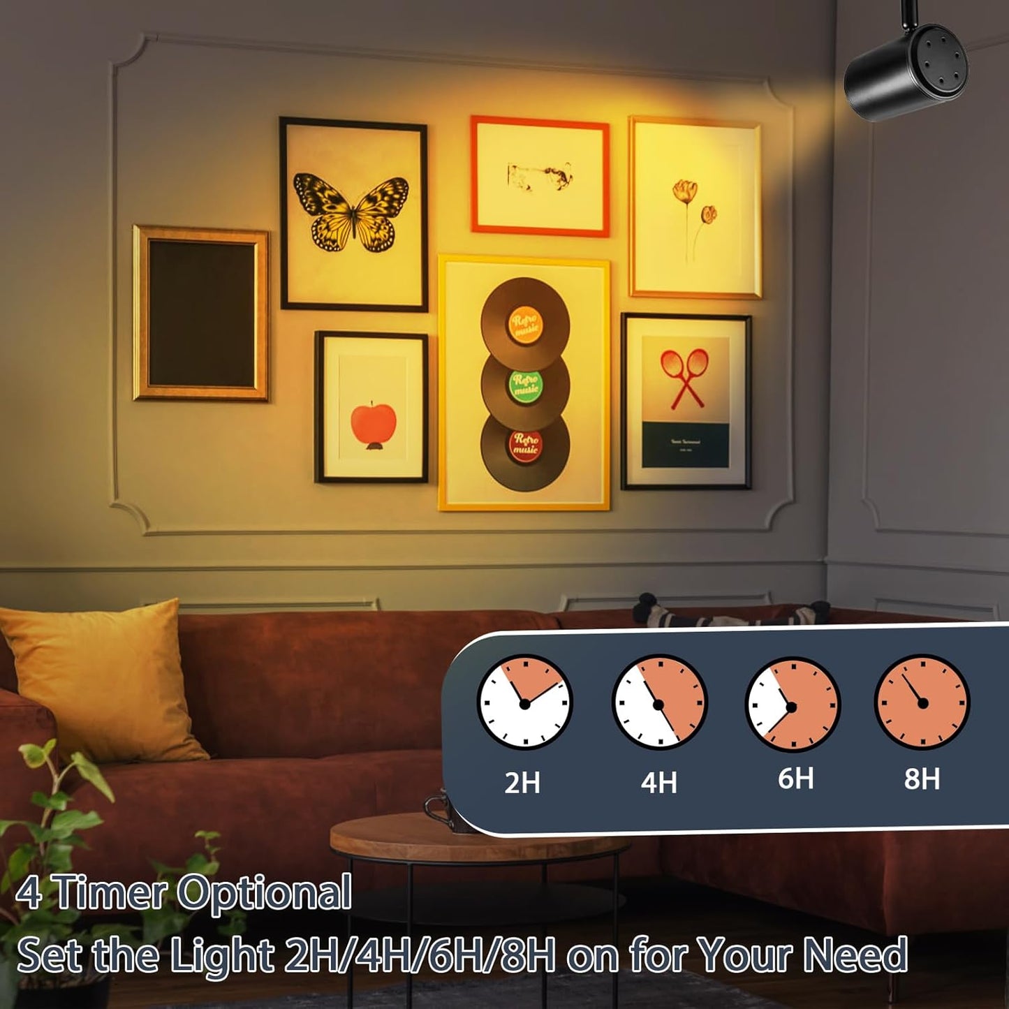 Junview LED Track Lighting Heads 2700K-6500K Sptepless Color Adjustable with Timer and Remote Control H Type Track Light Heads Dimmable Super Bright