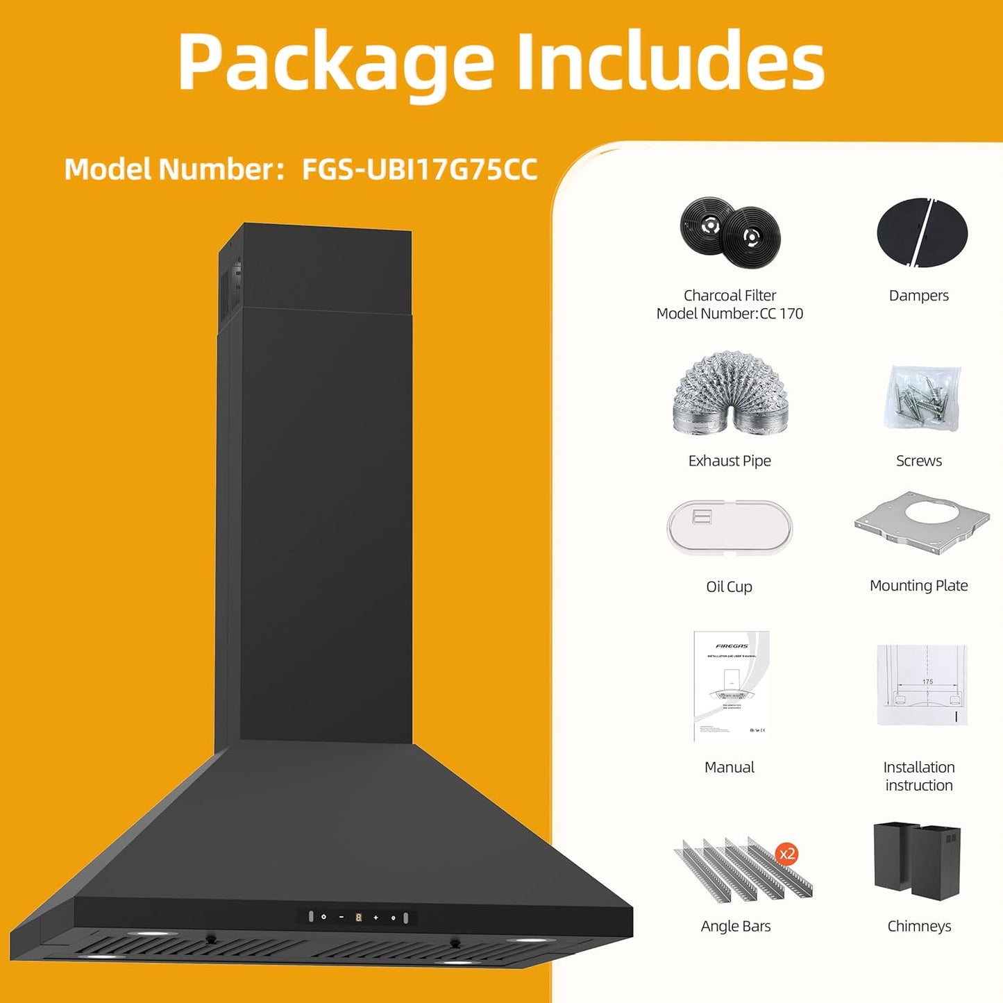 Island Mount Range Hood 30 Inch, 700 CFM Ducted/Ductless Convertiable Kitchen Hood, Pyramid Style Ceiling Mount Range Hood with Gesture Sensing &