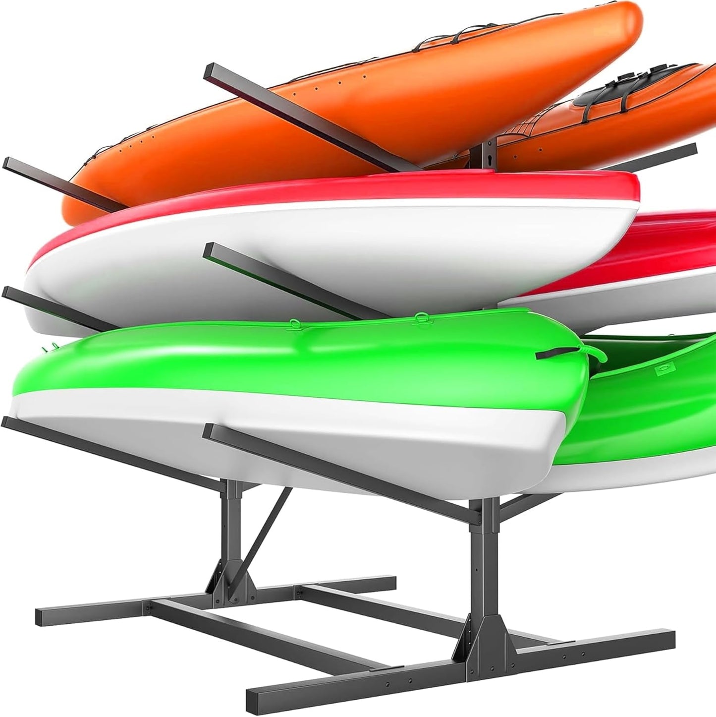 Garage Kayak Rack, Heavy-Duty Metal Kayak Storage Rack 6-Tier Adjustable Freestanding Kayak Stand