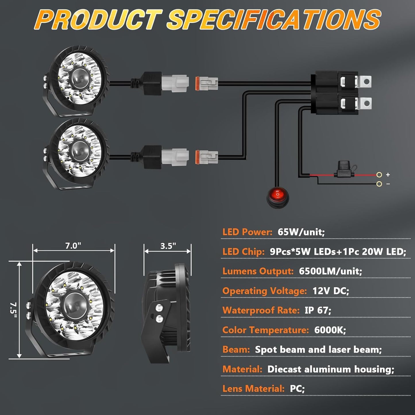 Round LED Offroad Lights 7