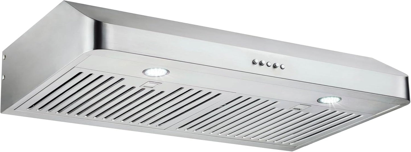 30 Inch Under Cabinet Range Hood Kitchen Vent Hood,Built in Range Hood for Ducted in Stainless Steel, with Permanent Stainless Steel Filters