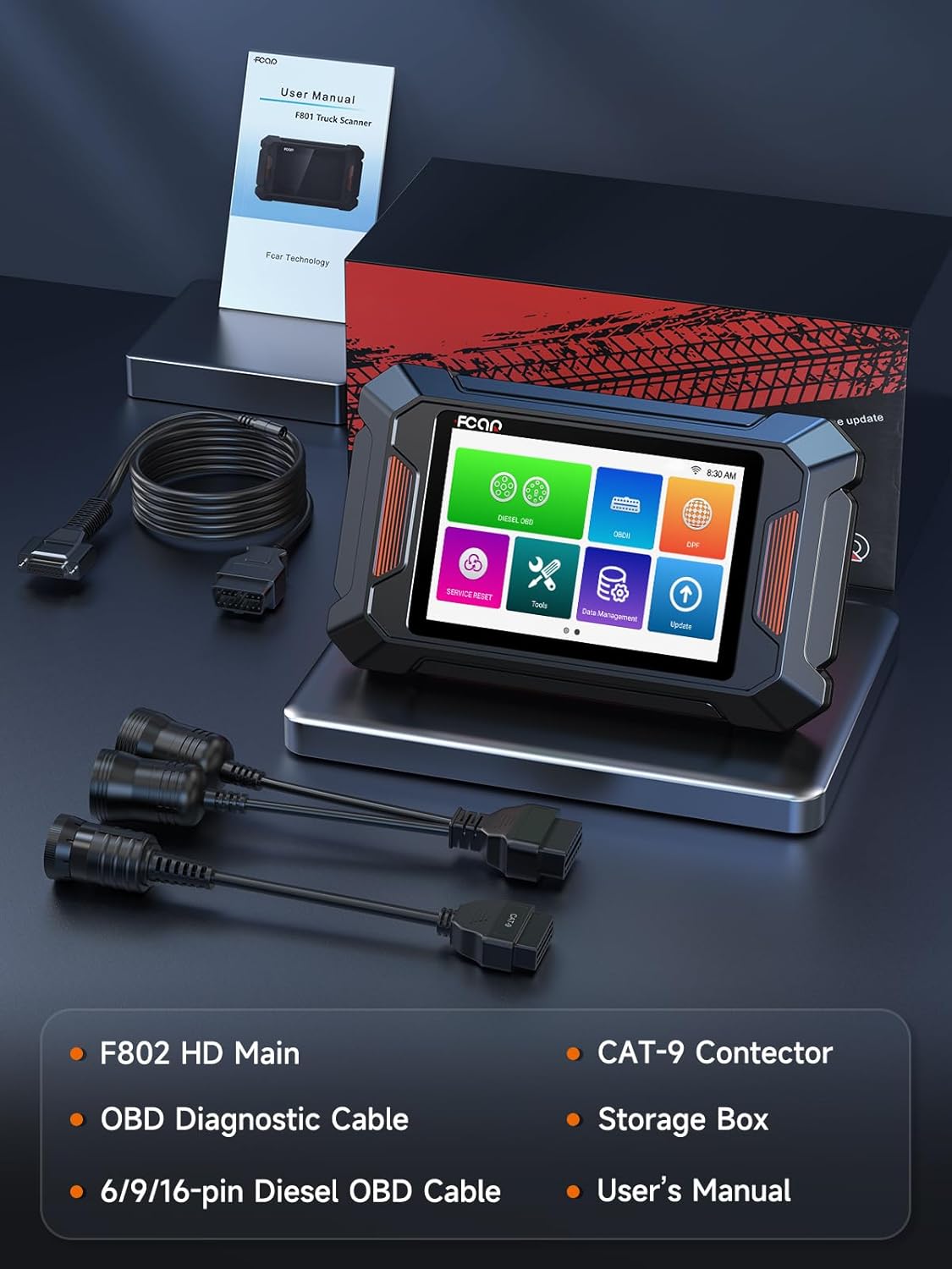 Heavy Duty Truck Scanner with DPF Regen, 2025 Full System HDOBD Diesel Scanner, Lifetime Free Updates