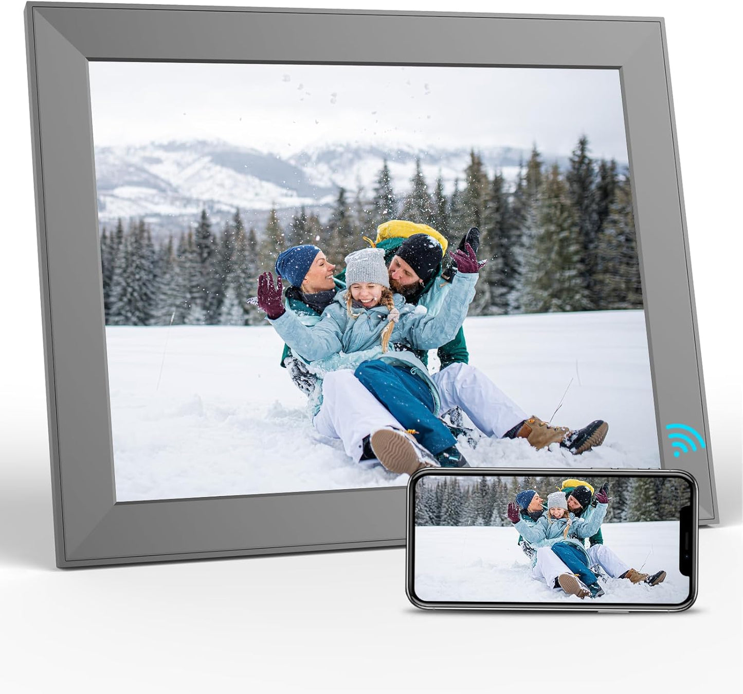 Smart 10 Inch Digital Picture Frame with IPS Touch Screen, 2K Ultra-Clear Display, Calendar, weather, sharing functions