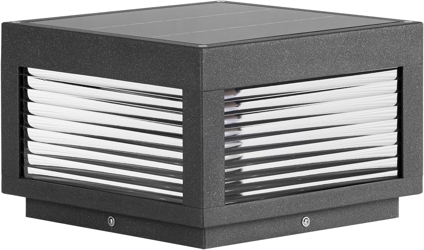 Solar Lamp Post Light, 9.84' Outdoor Pillar Lights Large Square Modern Post Cap Light IP54 Waterproof 3000K LED Luxury Landscape Column Ligh