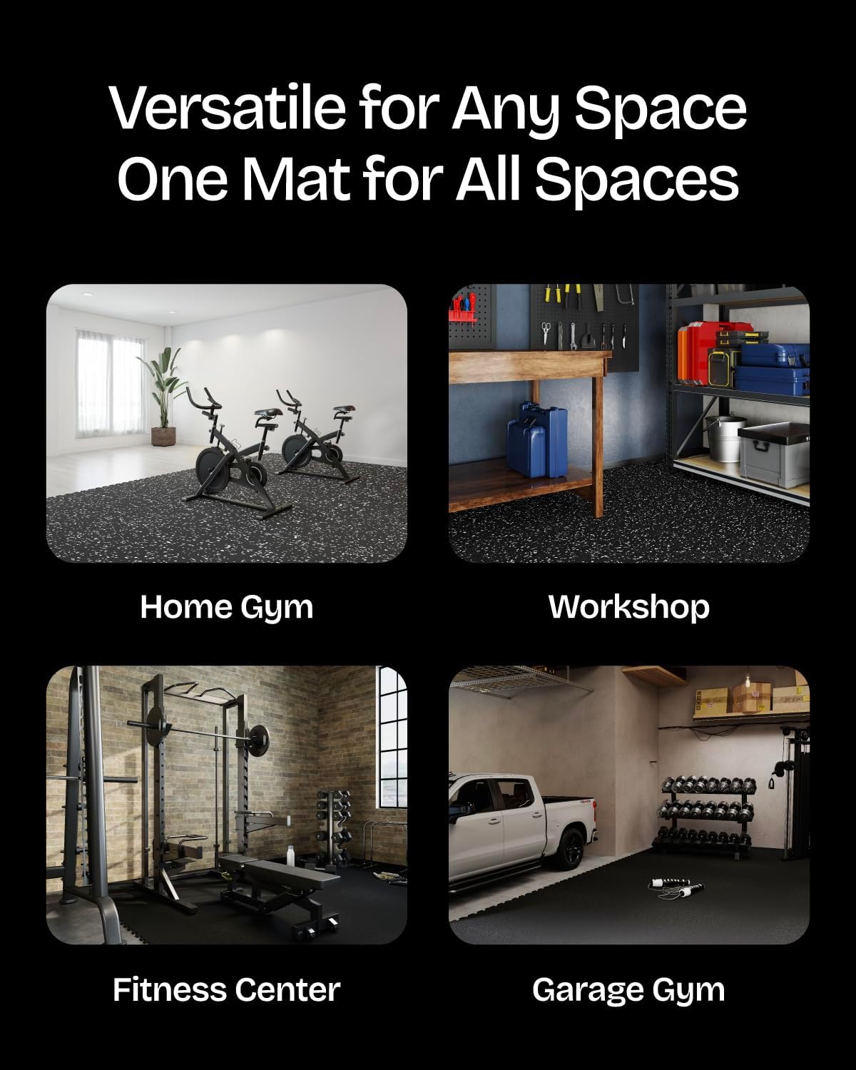 0.56 Inch Thick 48 Sq Ft Gym Flooring for Home Gym, 12 Tiles Robust Rubber Top with Eva Foam Exercise Equipment Mats, Protective Flooring Puzzle Mat for Fitness Room 0.56in Black/Blue 48 Sq Ft (12 Tiles)