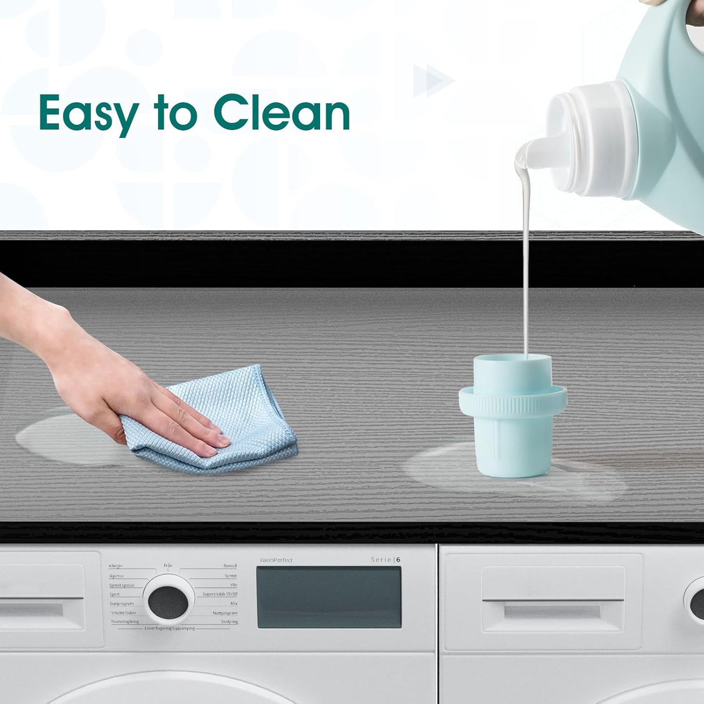 Washer Dryer Countertop, 27.5" Depth x 54" Width, Washer Dryer Wood Top for Laundry Room Organization, Particle Board Countertop with Edge