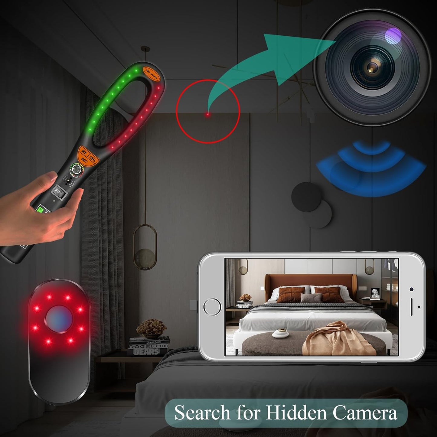 Hidden Camera Detector, Bug Sweeper, Camera Finder Listening Device Scanner Personal Privacy Protection
