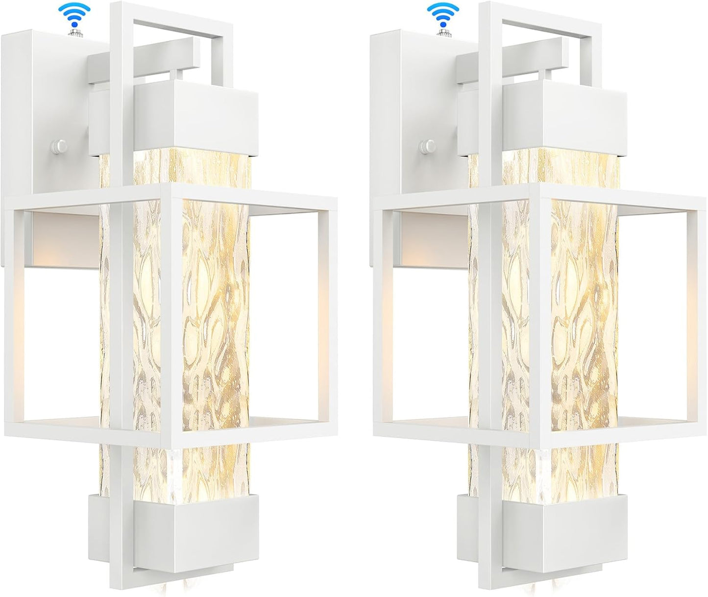 PARTPHONER Modern Outdoor Light Fixtures Dusk to Dawn Outdoor Lighting 2 Pack, 15" Exterior Wall Sconce Waterproof Porch Light, Outside Light for