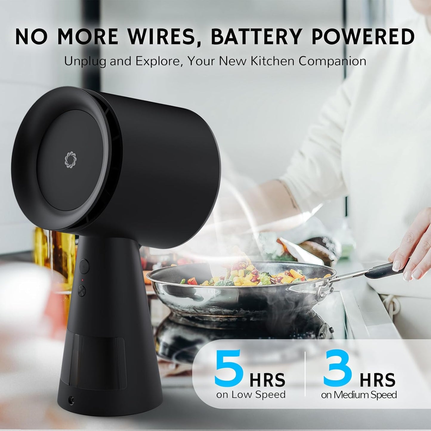 Airthereal Rechargable Portable Range Hood, Desktop Range Hood with Battery Powered