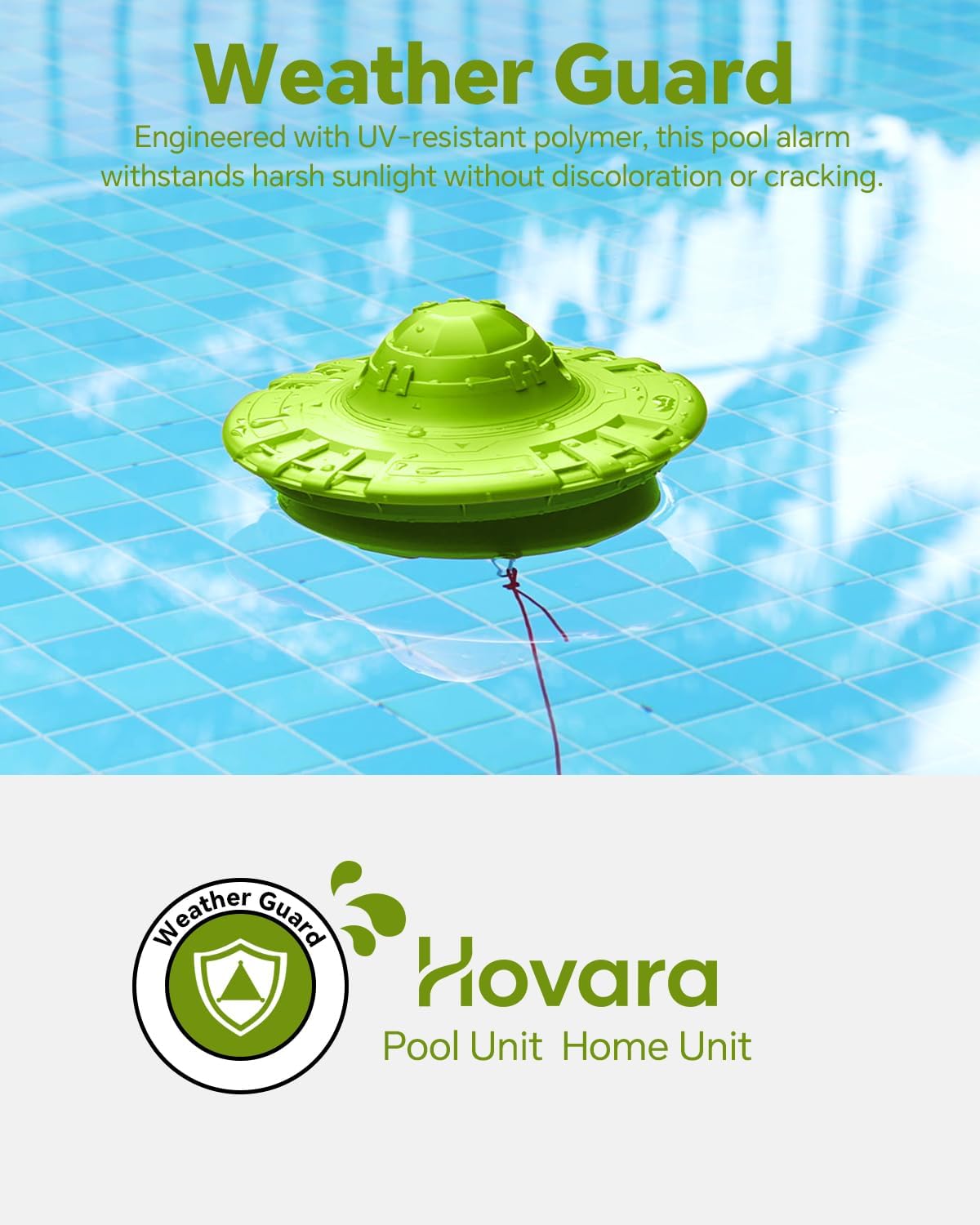 Pool Alarm, Floating Pool Safety Alarms for Inground & Above Ground Pools – Loud 110dB Alert, Adjustable Sensitivity, Protection for Kids & Pets (Green)