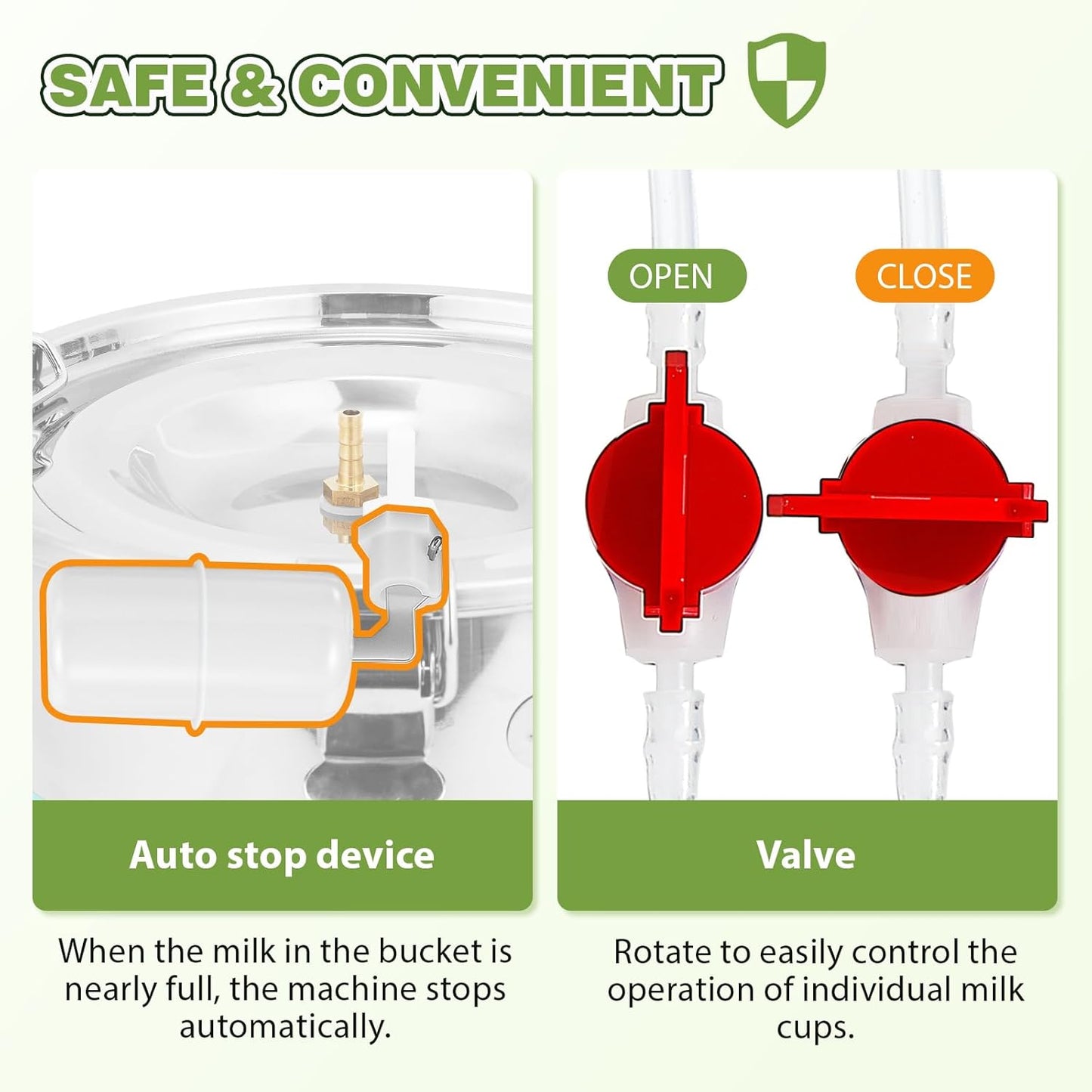 Upgraded 2 in 1 Goat Milking Machine 7L, 304 Stainless Steel Bucket, with 4 Teat Cups for Goat & Cow, Continuously Adjustable Pulsation Vacuum Milker