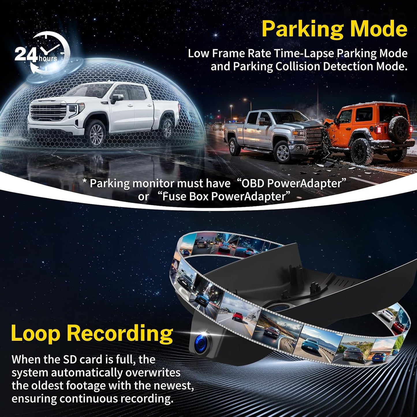 Front 4K and Rear 1080P Dash Cam fit GMC Sierra 1500 2022-2026 HD 2024-2026 Pro SLE Elevation SLT AT4X Denali Ultimate Accessories (Model C),Integrated Camera,OEM Look,GPS,HDR,5.8G WiFi,128GB