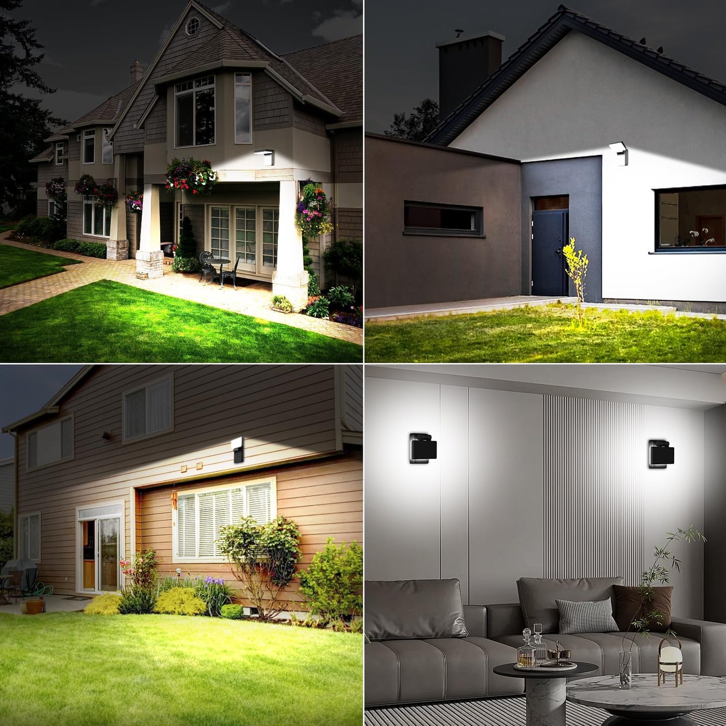 ledmo 60W LED Outdoor Wall Light Switch Control 360° Rotatable Head with 180° Tilt Modern Commercial Security Lights Exterior Rotate Freely Patio Lighting 5000k IP66 for Porch/Yard/Barn,8 Pack