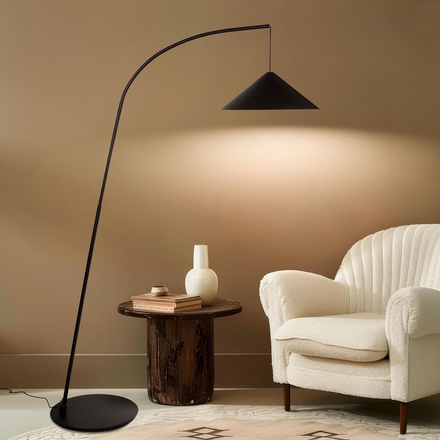 Tall Arc Floor Lamp for Living Room, Bedroom, Office Bright, Dimmable LED Reading Light with Modern Design