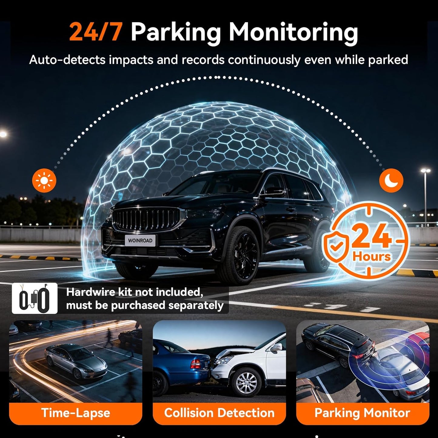 4K+3x1080P 4 Channel Dash Cam, 360° All-Around View Dash Camera for Cars, Free 128GB Card Included, Built-in GPS, 2.4GHz Wi-Fi & App, 8 IR Night Vision, G-Sensor, 24H Parking Mode(Supports 256GB Max)
