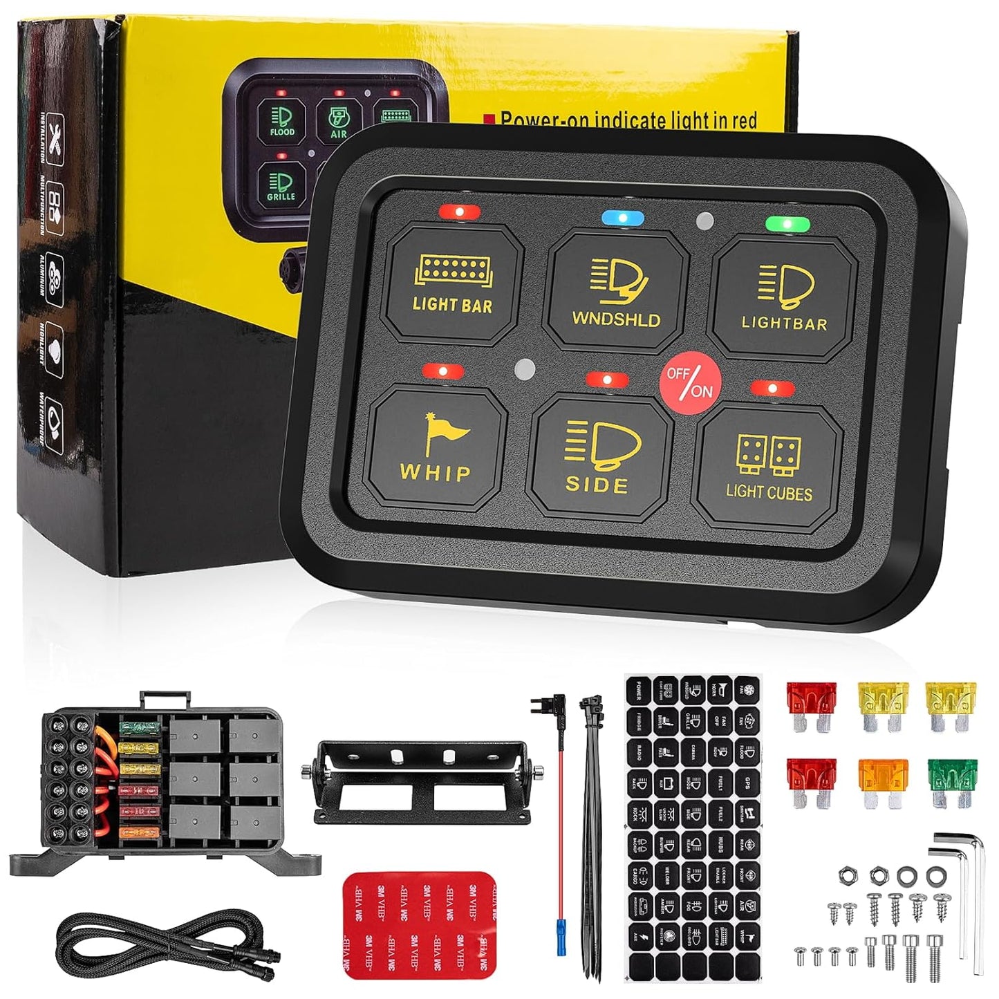 6 Gang Switch Panel with Electronic Relays